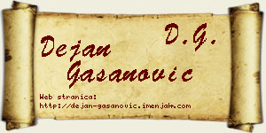 Dejan Gašanović vizit kartica